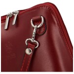 Módní dámská kožená crossbody kabelka Adiara, vínová