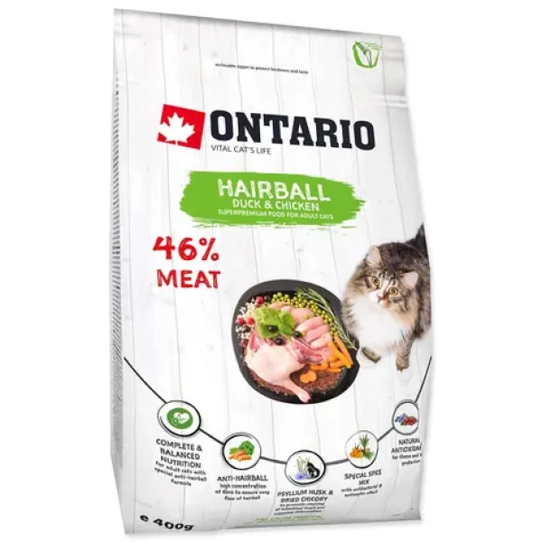 Ontario Cat Hairball 400g / Granule pro dospělé kočky (213-10123)