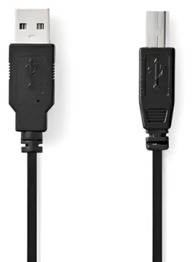 Nedis USB 2.0 kabel USB-A - USB-B černá 0,5 m / Kabel USB / 480 Mbps / 10 W / Poniklovaný (CCGL60100BK05)