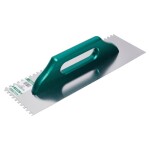Hladítko nerezové 380 x 130 mm, dřevěná rukjeť, 6 x 6 zubů, STALCO
