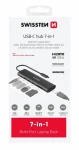 SWISSTEN USB-C HUB 7-IN-1 / USB-C PD / USB 3.0 / 2x USB 2.0 / HDMI / SD / MicroSD / hliník (44040202)