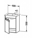 DURAVIT - Ketho Umyvadlová skříňka 55x40x29 cm, levá, lesklá bílá KT6417L2222