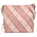 Trendy dámská koženková crossbody kabelka Argiris, růžová