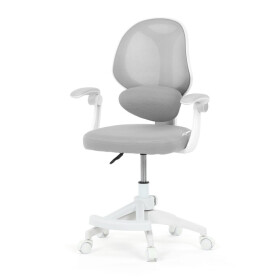Dětská židle, výškově nastavitelná, šedá síťovina, KA-W8008 GREY