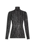 Dámské merino tričko s dlouhým rukávem ICEBREAKER Wmns 260 Vertex LS Half Zip Delta AOP, Black/Snow/J velikost: XL