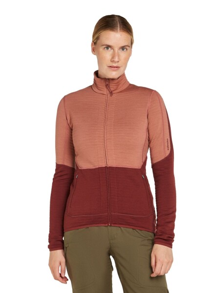 ICEBREAKER Wmns 400 RealFleece Descender LS Z, Cedar Wood/Port/Cb (vzorek) velikost: S