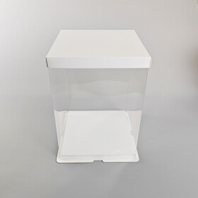 Cake star dortový box bílý hranatý 26x26x31cm - bez stuhy