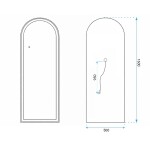 REA - Zrcadlo LED Orbit 50x160cm Brush Gold HOM-07053