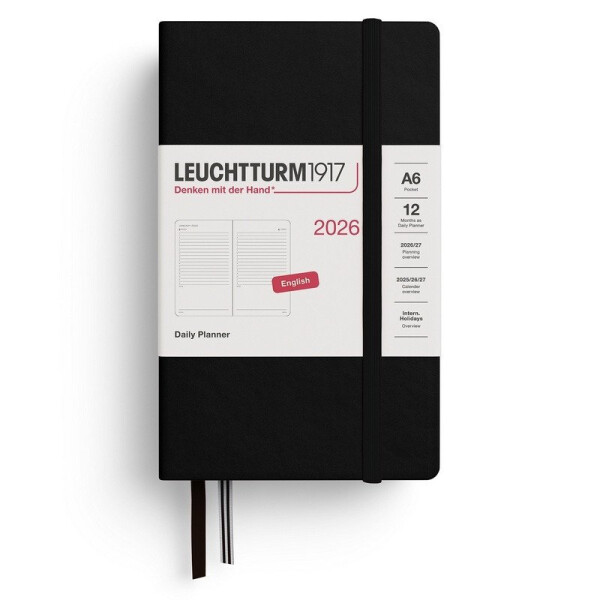 Daily Planner 2026 Pocket (A6) Black