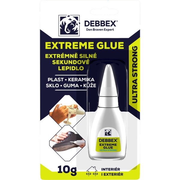 Extrémně silné sekundové lepidlo EXTREME GLUE, 10g, DEBBEX