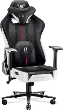 Diablo X-Player 2.0 Normal černo-bílá / herní židle / nastavitelná / látková / nosnost 160 kg (X-PLAYER2.0CZE)