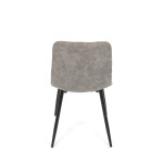 Židle jídelní, šedá látka cowboy, nohy černý kov