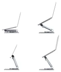 StarTech Teleskopický stojan na notebook stříbrný / Stojan na notebook / Otočná základna 360° / Hliník / Nosnost 5 kg (ATER-LAPTOP-RISER)