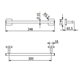 KLUDI - Vela S Držák ručníku, délka 35 cm, matná bílá 2596253