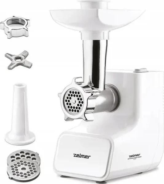 Zelmer ZMM3511B bílá / Mlýnek na maso / 1500 W / 2 kg/min / 2 mlecí děrované destičky