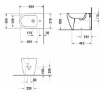 DURAVIT - ME by Starck Stojící bidet 370x600 mm, otvor pro baterii, WonderGliss, matná bílá 22891032001