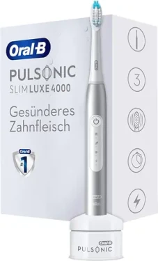 Oral-B Pulsonic Slim Luxe 4000 šedá / sonický zubní kartáček / 62000 stěrů za min. / 3 programy / časovač (4210201305644)