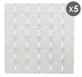 MSV QUADRO sada 5 ks protiskluzových podložek bílá / SBS kaučuk / 13 x 13 cm