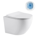 CERANO - Kompletní WC set Profi/Cesso - bílá lesklá - WC tlačítko Line/Tmavě šedá - pro zazdění - 49x36 CER-8050BD84270