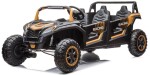 Mamido Elektrické autíčko Buggy UTV čtyřmístné 24V pěnová EVA kola zlatá