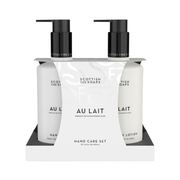 SCOTTISH FINE SOAPS Sada s péčí o ruce Au Lait – 2 x 300 ml, bílá barva