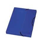 Box na spisy s gumou Herlitz A4, 4 cm, PP - transparent modrý