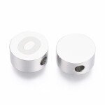 Korálek z nerezové oceli - placička s písmenem - různé varianty - 10 x 4,5 mm - 1 ks Písmena: E