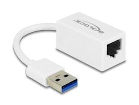 Delock Adaptér Super Speed USB Typ-A (M) - Gigabit LAN 10/100/1000 Mbps bílá / USB 3.2 Gen 1 / kompaktní (65905)