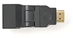 Nedis HDMI adaptér otočný černá / Adaptér / HDMI / Otočný konektor / pozlacené / ABS (CVGP34905BK)