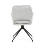 Židle jídelní, krémová látka, noha černý kov, otočný mechanismus 360°
