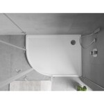 MEXEN - Flow Sprchová vanička čtvrtkruh asymetrická slim pravá 100 x 90, bílá lesk 46Q109010R