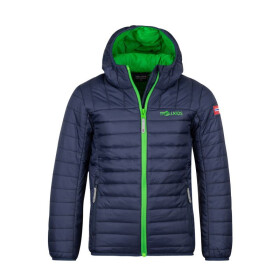 Trollkids Kids Eikefjord Jacket navy/bright green (463-100) ultralehká dětská přechodná bunda pro chlapce/dívky 164