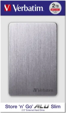 Verbatim Store 'n' Go ALU Slim 2TB šedá / Externí HDD / 2.5/ USB 3.2 / hliník (53665)