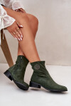 Dámské Botky Na Zip S Dekorativním Detalem Eko Semišové Zelené Lerioria 40