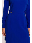 S419 Šaty s ozdobnými knoflíky v pase - královská modř EU S