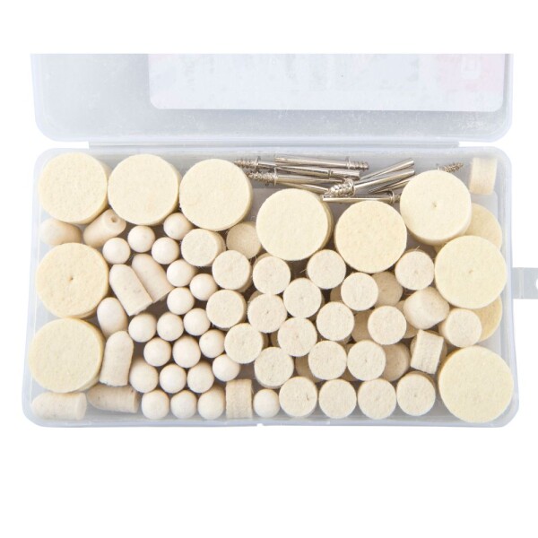 EXTOL PREMIUM 903760 Nástavce na brusku, kotouče plstěné leštící, sada 120ks, st. 3,2mm