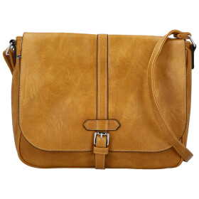 Trendy dámská koženková crossbody kabelka Relinda, žlutá