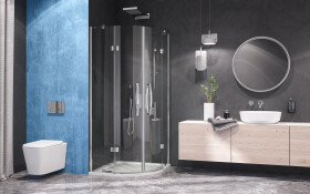 Aquatek EXTRA S7 90 cm CHROM Sprchová zástěna čtvrtkruhová