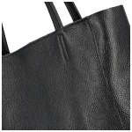 Trendy dámská kožená kabelka na rameno Sascha, černá