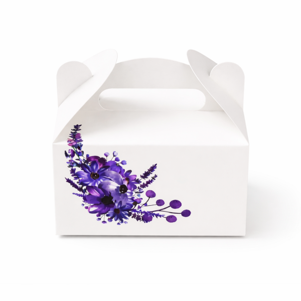 Výslužková krabice s rukojetí Lila 13x9x7cm