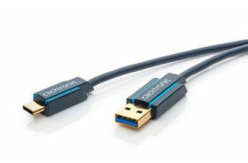 ClickTronic HQ OFC USB3.1 kabel A-C zlacené konektory 3m / modrý (CLICK45126)