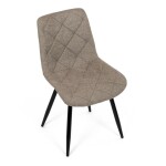 Židle jídelní, krémová látka, nohy černý kov