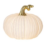 STAR TRADING Svítící LED dekorace Pumpkin 15 cm, bílá barva, porcelán