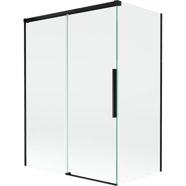 MEXEN/S - Rox vanová zástěna 2-křídlová posuvná 120 + 70 x 150, transparent, černá 8C9-120-070-70-00