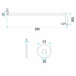 REA - Kulaté sprchové rameno JS-9021 40cm Brush gold REA-P6850