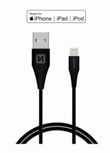 Swissten 71526500 USB-A na Lightning, zástrčka USB-A - zástrčka Lightning, MFi, 1,2m, černý