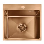 REA - Ocelový dřez Leo 40 BRUSH COPPER bez kuchyňské baterie ZLE-06016