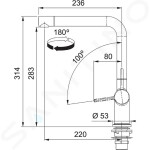 FRANKE - Active New Dřezová baterie FN 6564.031, sklopná pod okno, chrom 115.0653.390
