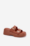 Dámské Pantofle Na Klínku A Platformě S Přezkami Camel Nitarelia 40