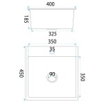 REA - Ocelový dřez Leo 40 BRUSH GOLD ZLE-06001